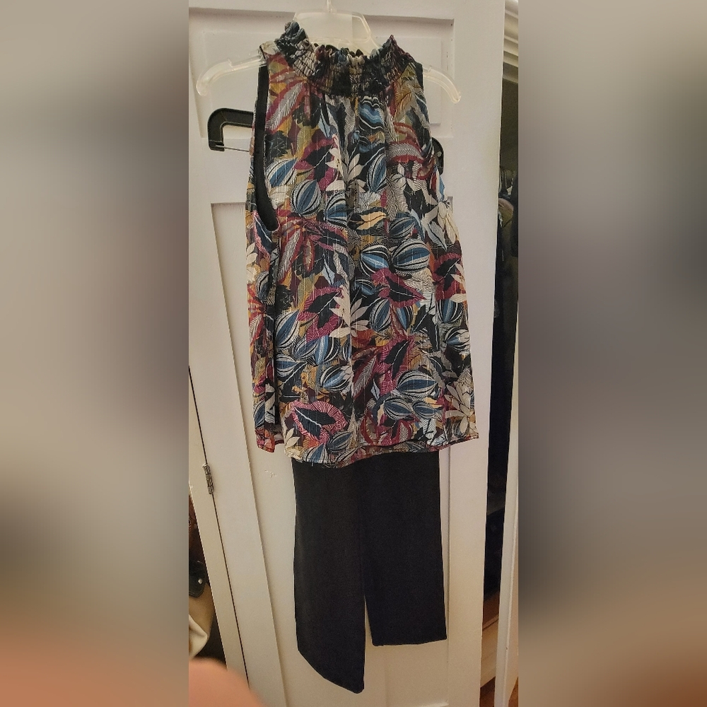 Veronica M blouse, beautiful multi colored top to wear year round.    Size small
